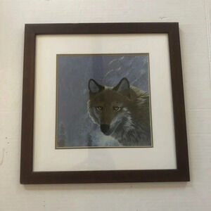 Vtg Silk Wolf Artwork